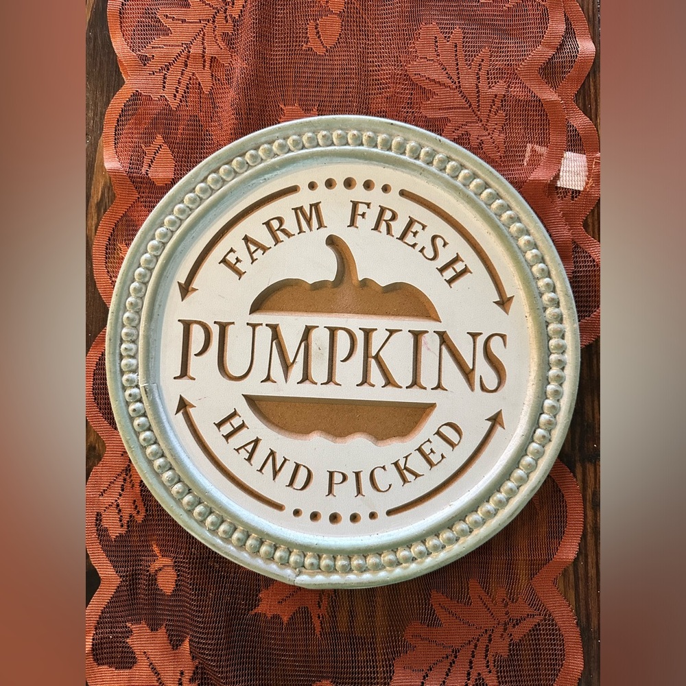 NWT Fall Wooden Pumpkin Sign